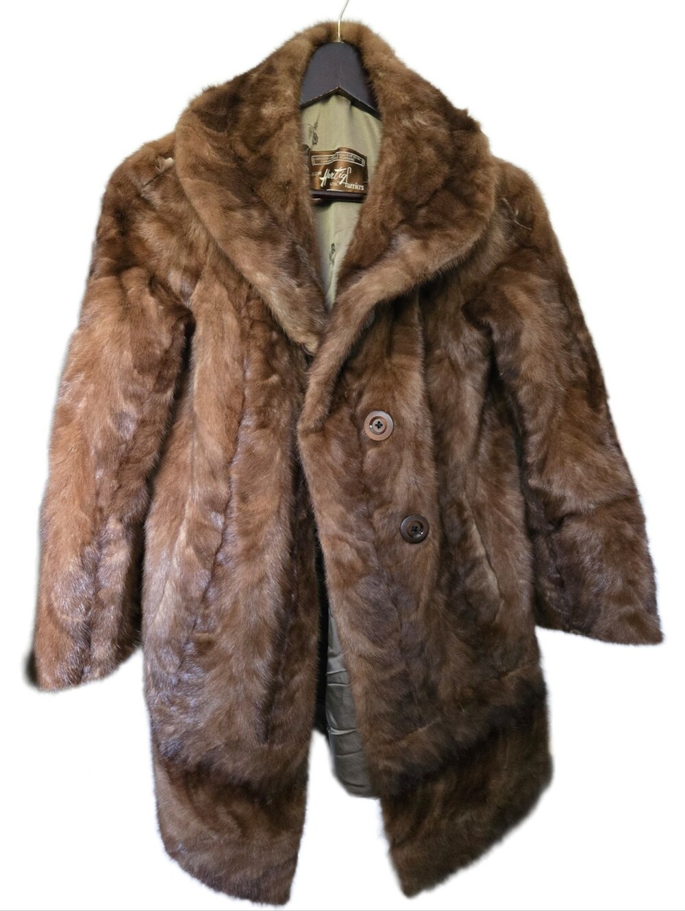 Vintage A. & M. Hurtig Real Fur Coat Mid-Length Luxury Jacket